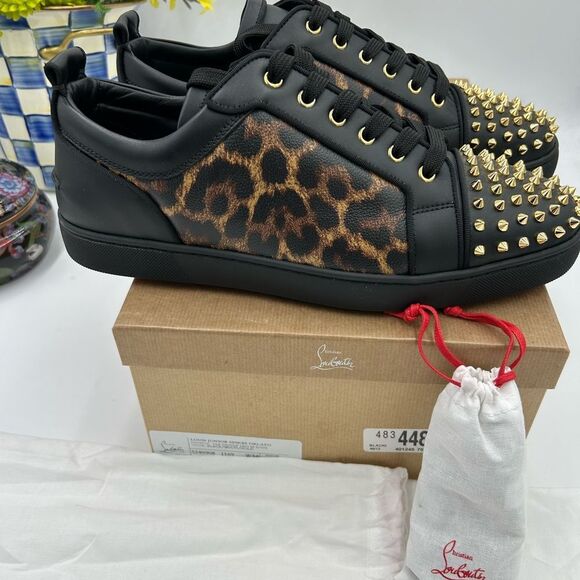 Men's Christian Louboutin, Louis Jr, orlato spikes sneaker size 46 made in Italy - Picture 6 of 13
